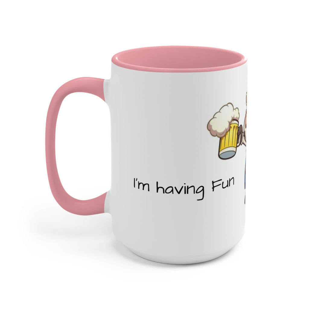 Funny Cow Beer Accent Mug — Pink Interior Coffee Cup for Farm, Brewery & Party Gifts