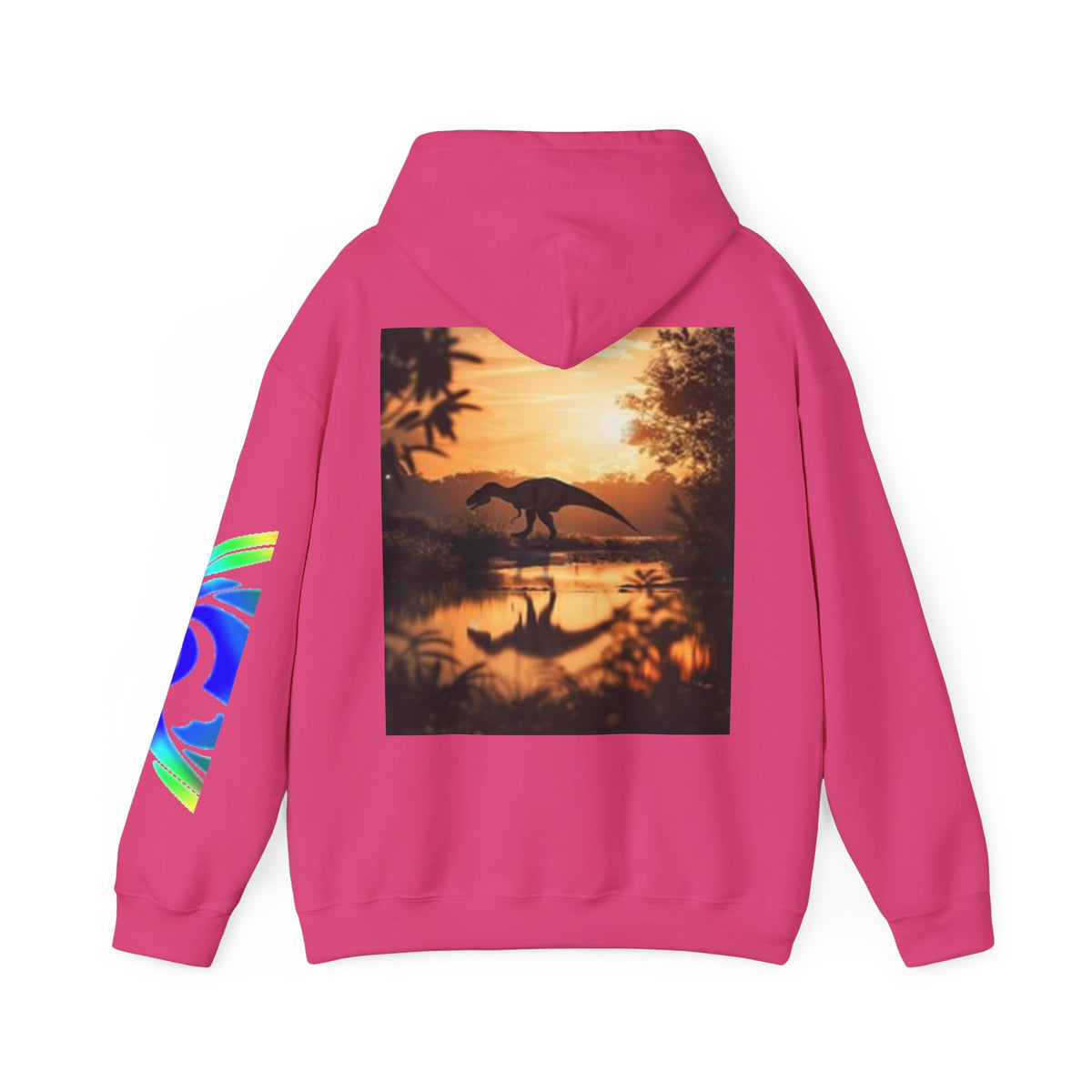 Dragon Hoodie — Cute Baby Dragon & Sunset Dragon Back Print Hooded Sweatshirt