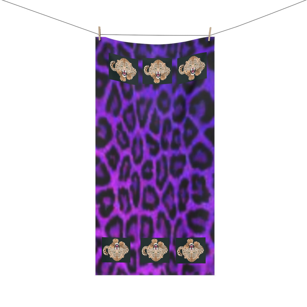 Cheetah Purple Animal Print Mink-Cotton Towel Fabulous Gift!