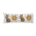 Boho Fox & Sun Body Pillow — Celestial Fox Lumbar Pillow