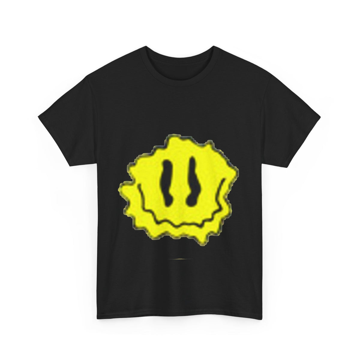 Yellow Grunge Smiley T-Shirt — Distressed Happy Face Tee