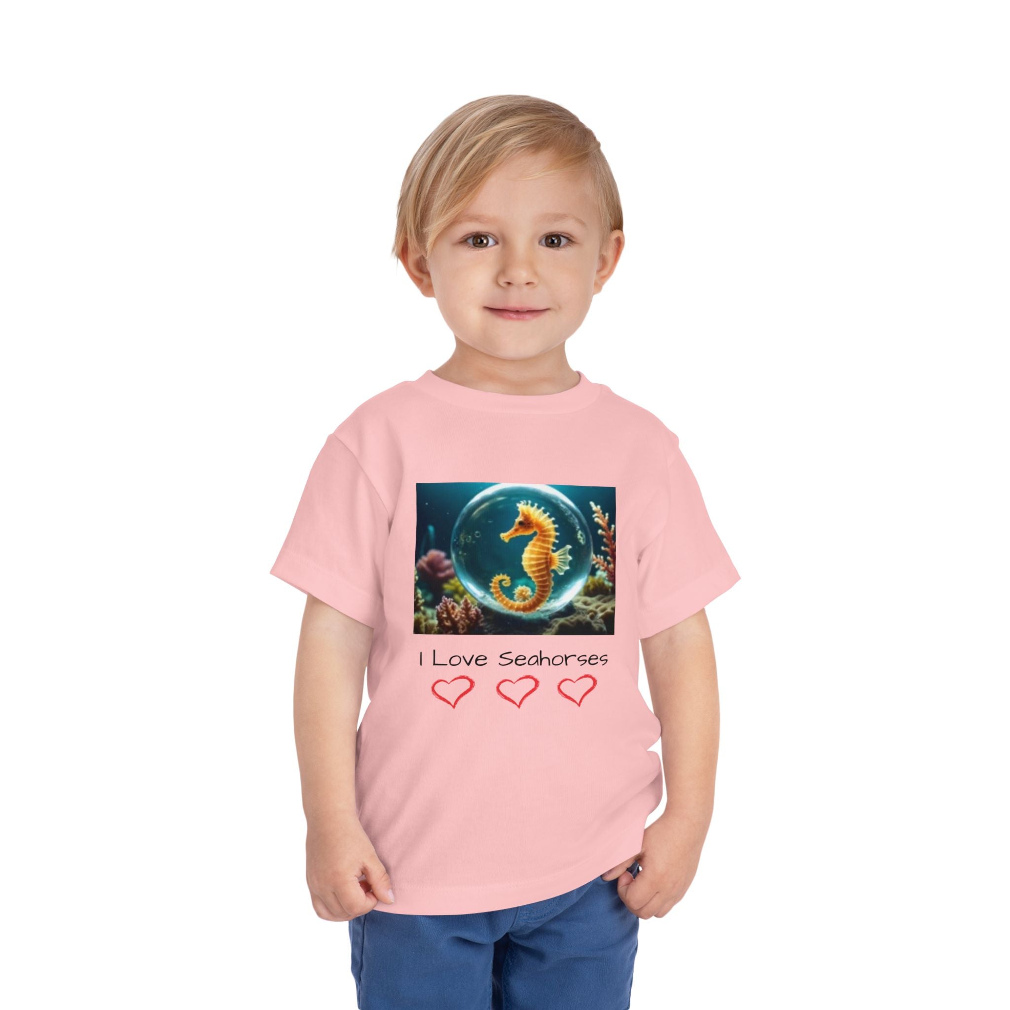 Toddler T-shirt — Cute Seahorse & Starfish Ocean Graphic