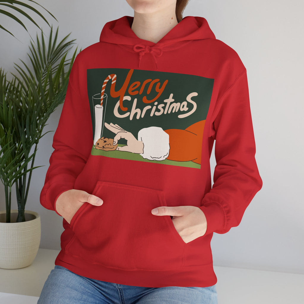 Merry Christmas Cookie & Milk Hoodie — Retro Holiday Sweatshirt