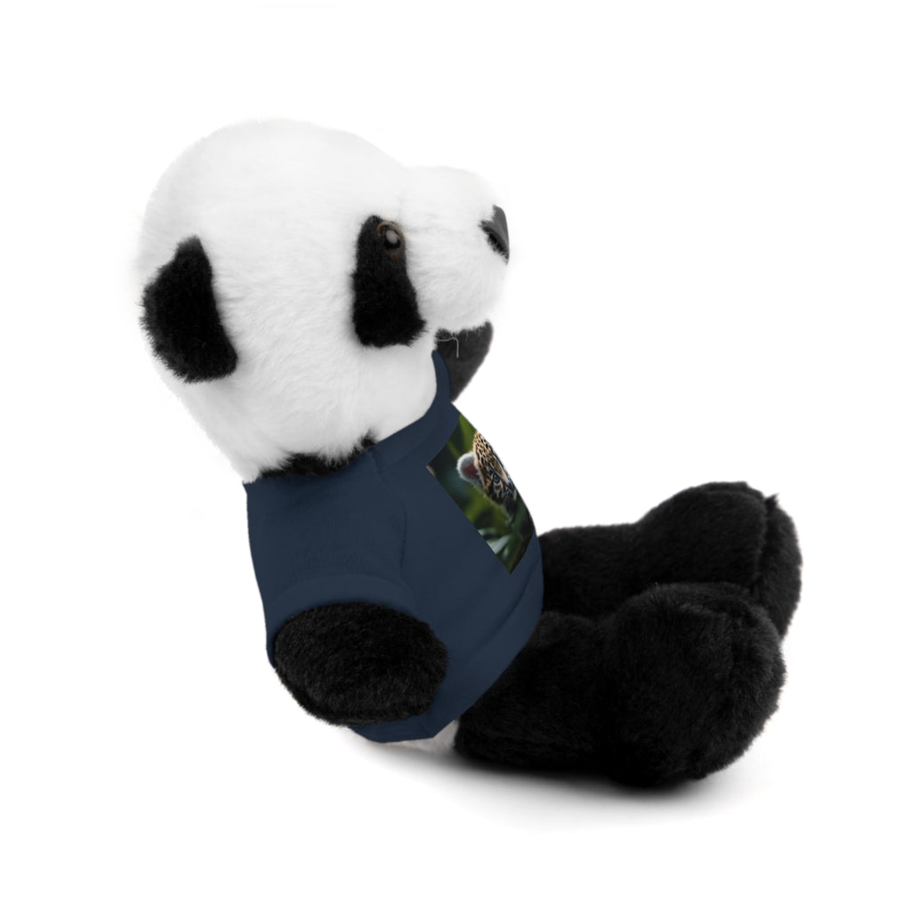 Plush Teddy Bear with Leopard Cub Tee — Cute Animal Gift for Kids & Wildlife Lovers