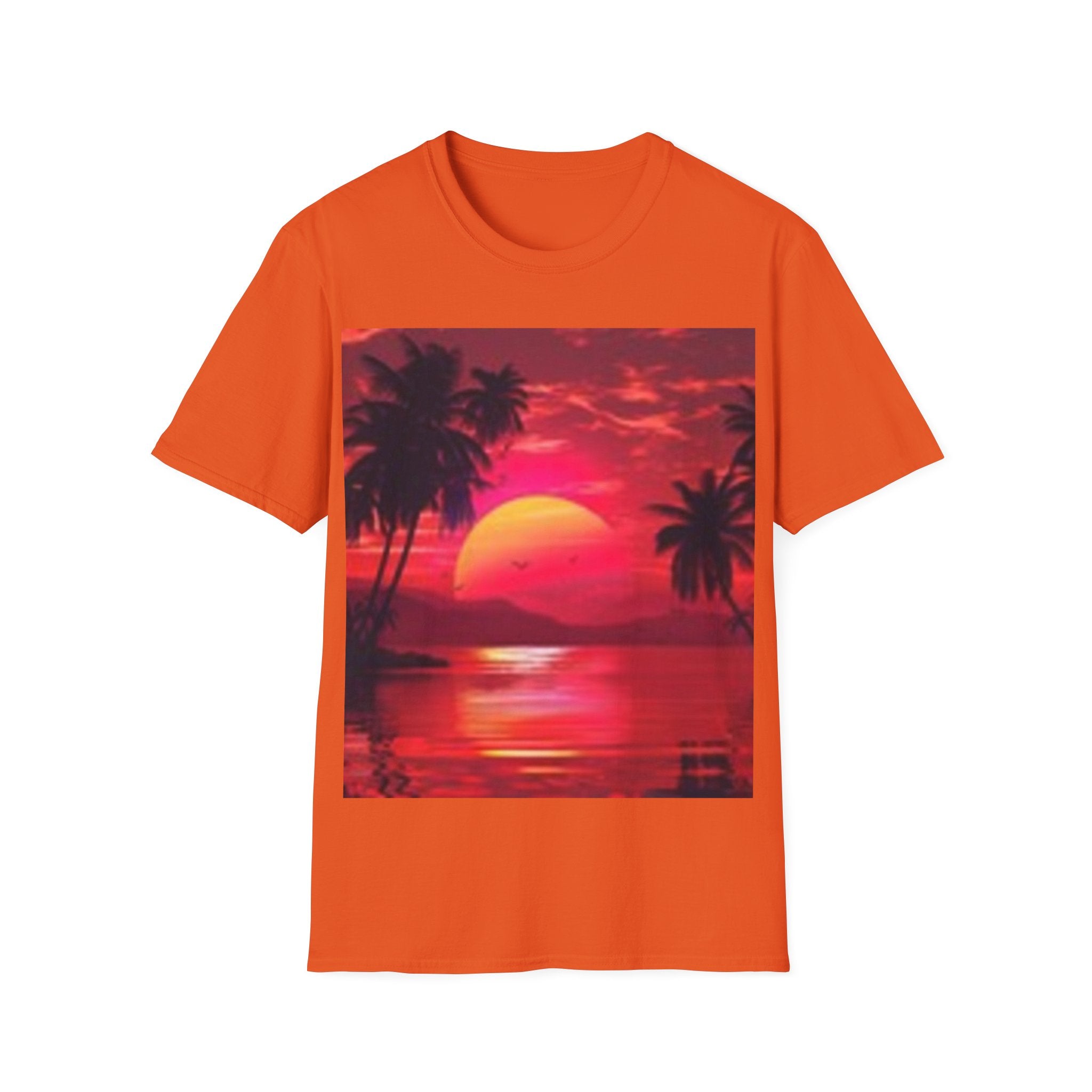 Retro Sunset T-Shirt — Tropical Palm Beach Sunset Graphic