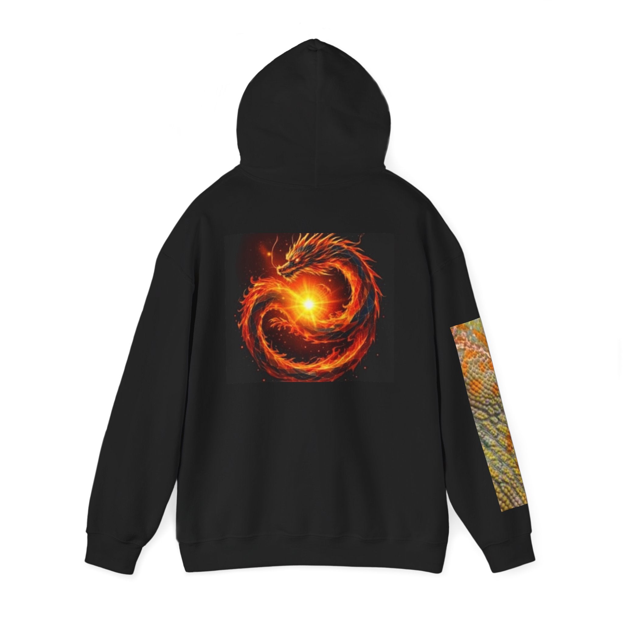 Dragon of Fire Hoodie — Fiery Ouroboros Graphic Hooded Sweatshirt