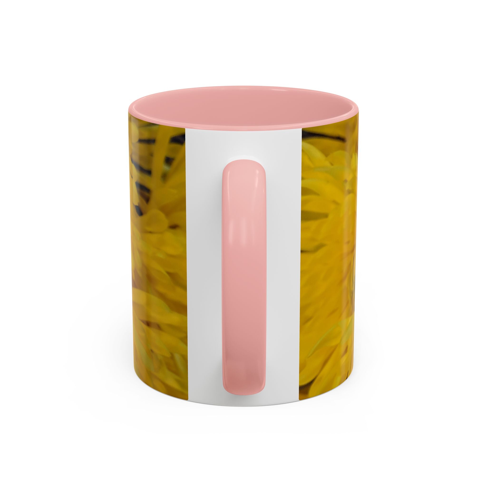 Yellow Chrysanthemum Accent Coffee Mug — Floral 11/15oz Tea Cup