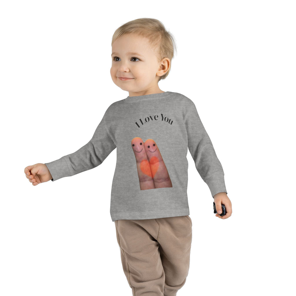Toddler Tee — Cute Finger Friends I Love You Graphic Long-Sleeve Shirt