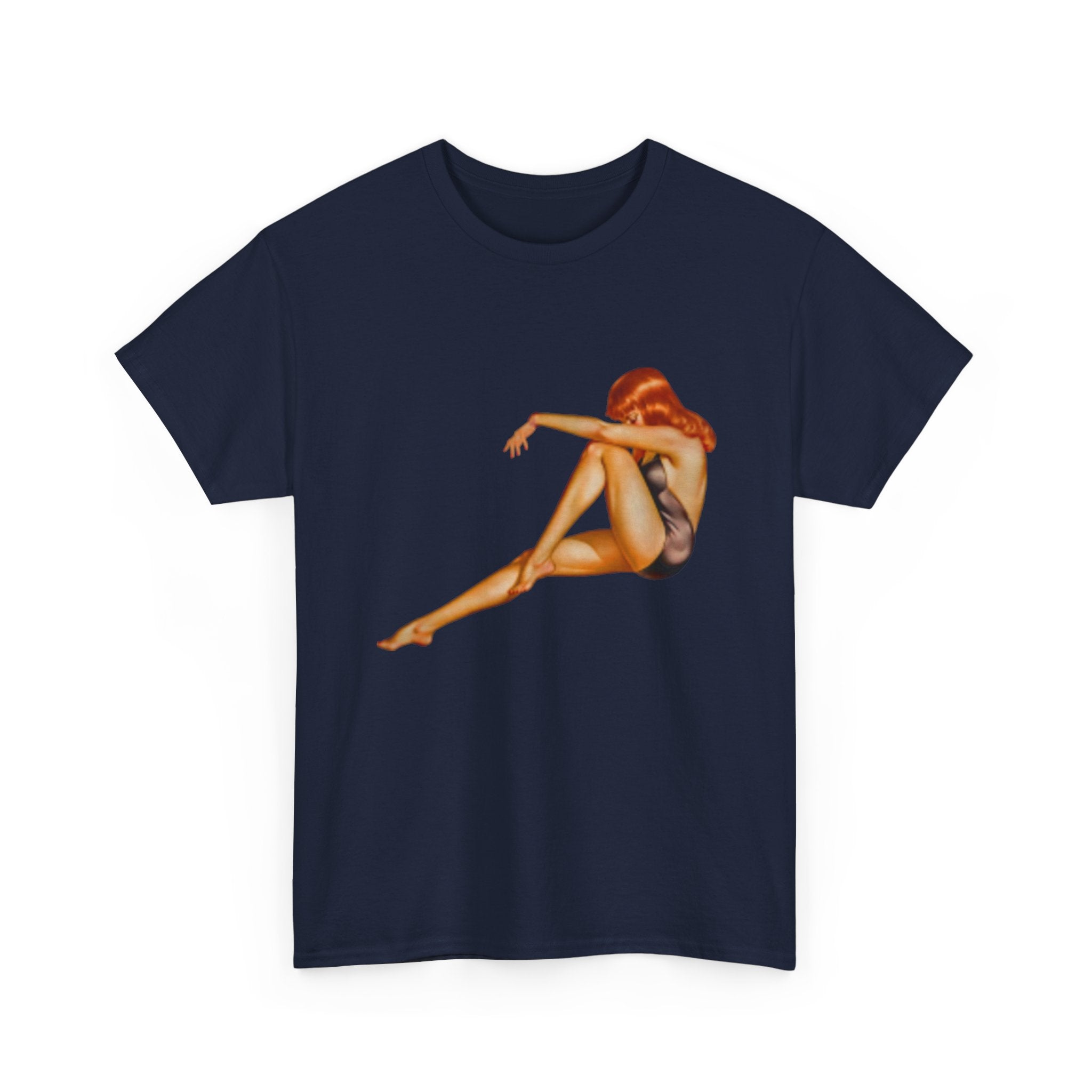Vintage Pinup Tee — Retro Sitting Woman Graphic T‑Shirt