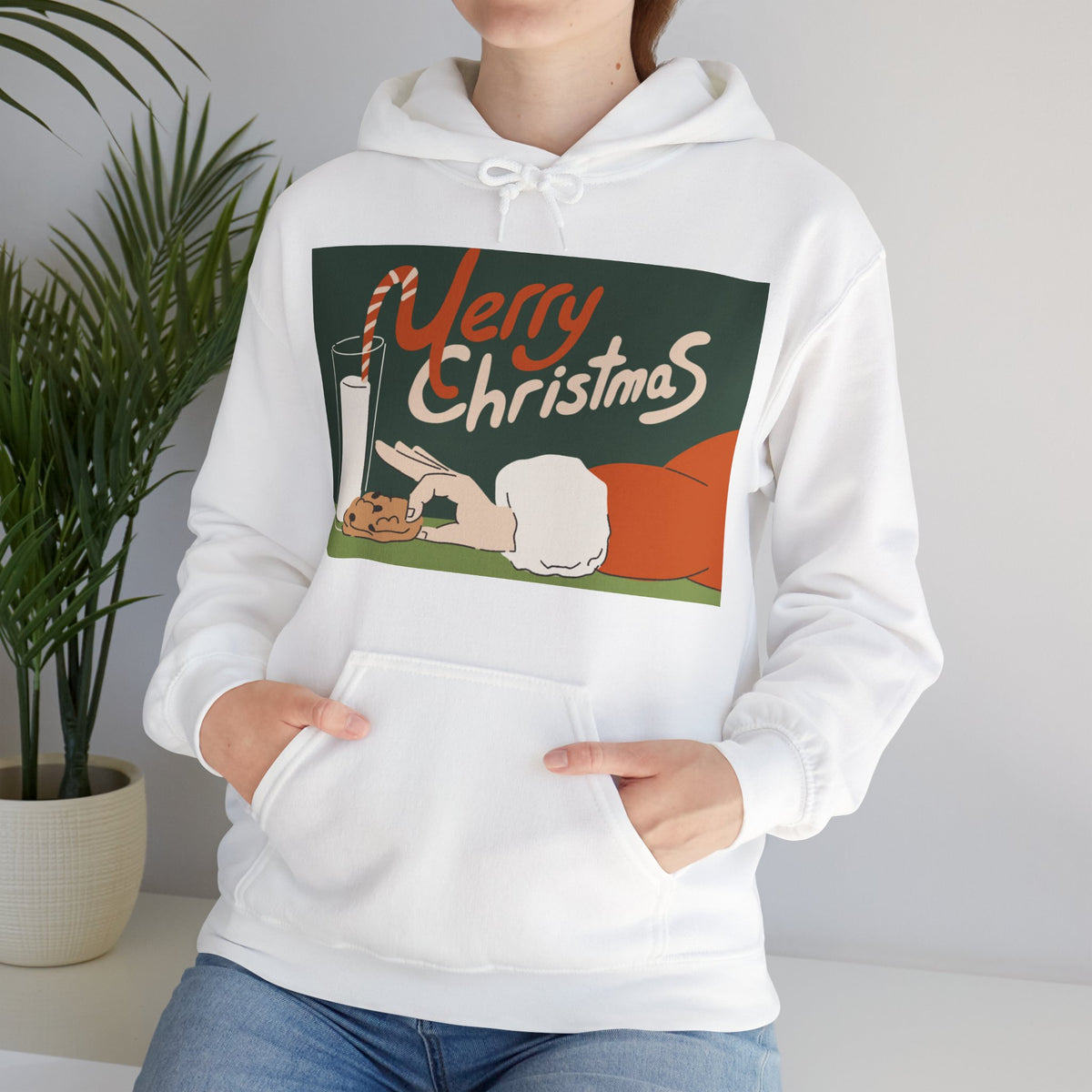 Merry Christmas Cookie & Milk Hoodie — Retro Holiday Sweatshirt