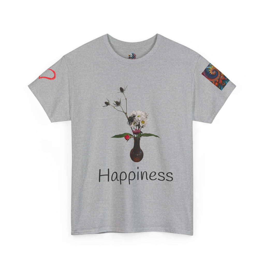 Floral Vase Graphic T-shirt — Minimal Botanical Bouquet T-Shirt