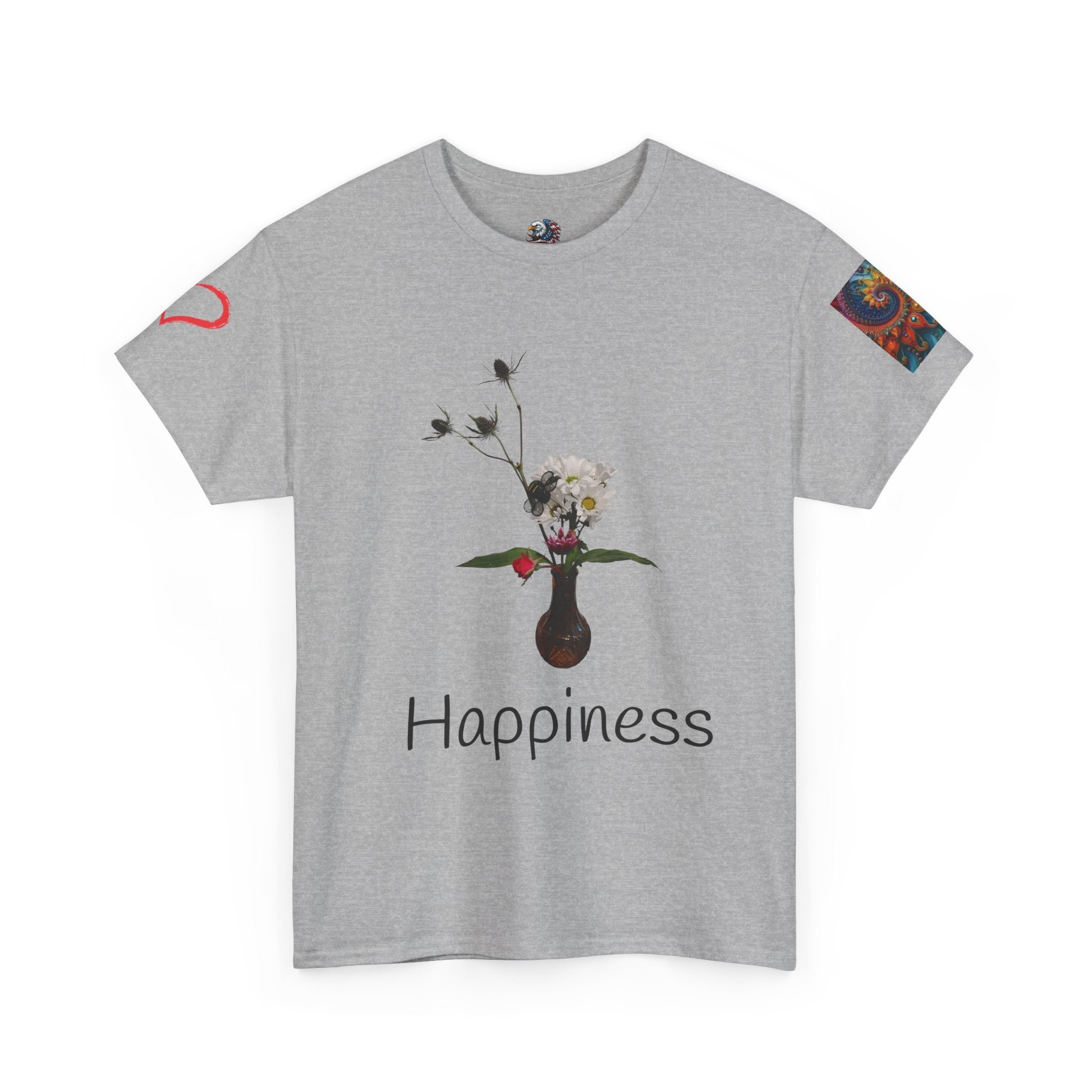Floral Vase Graphic T-shirt — Minimal Botanical Bouquet T-Shirt