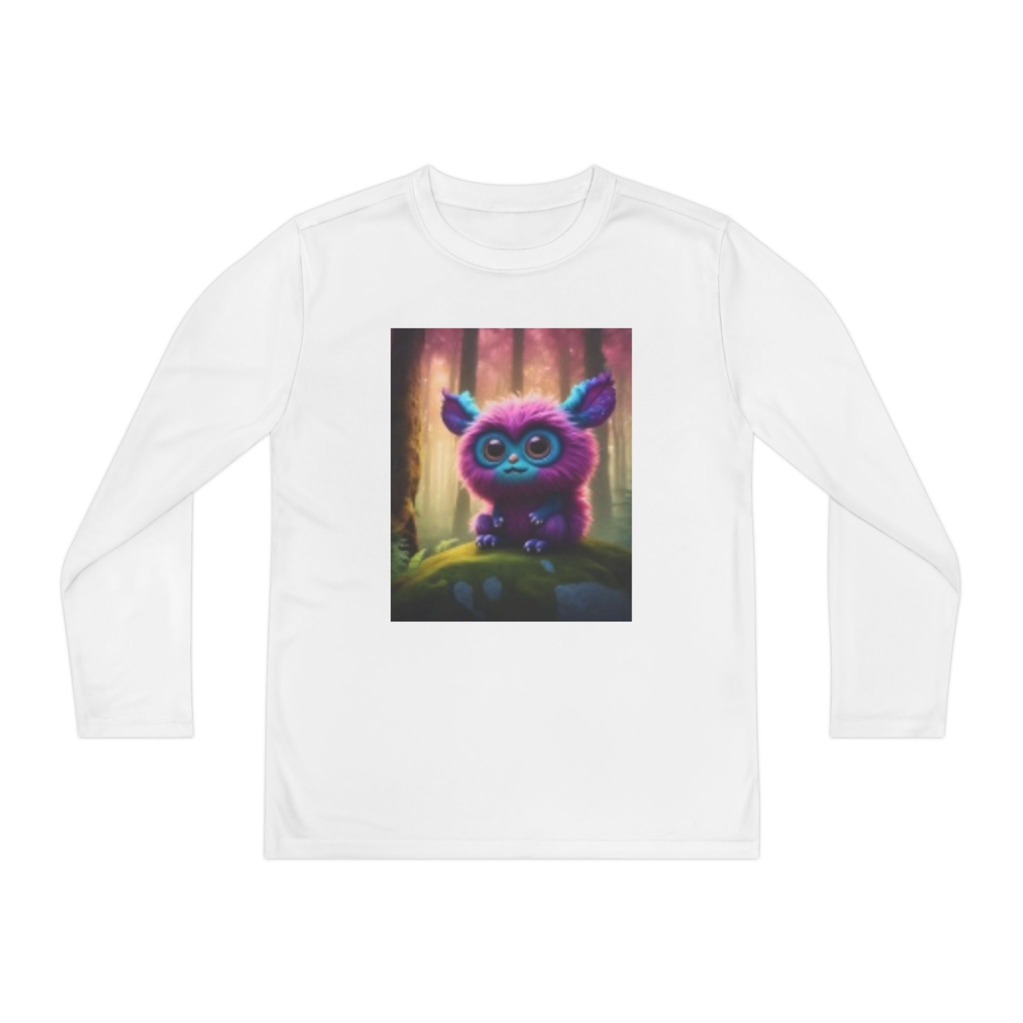 Youth Long Sleeve Tee – Cute Neon Forest Creature Graphic
