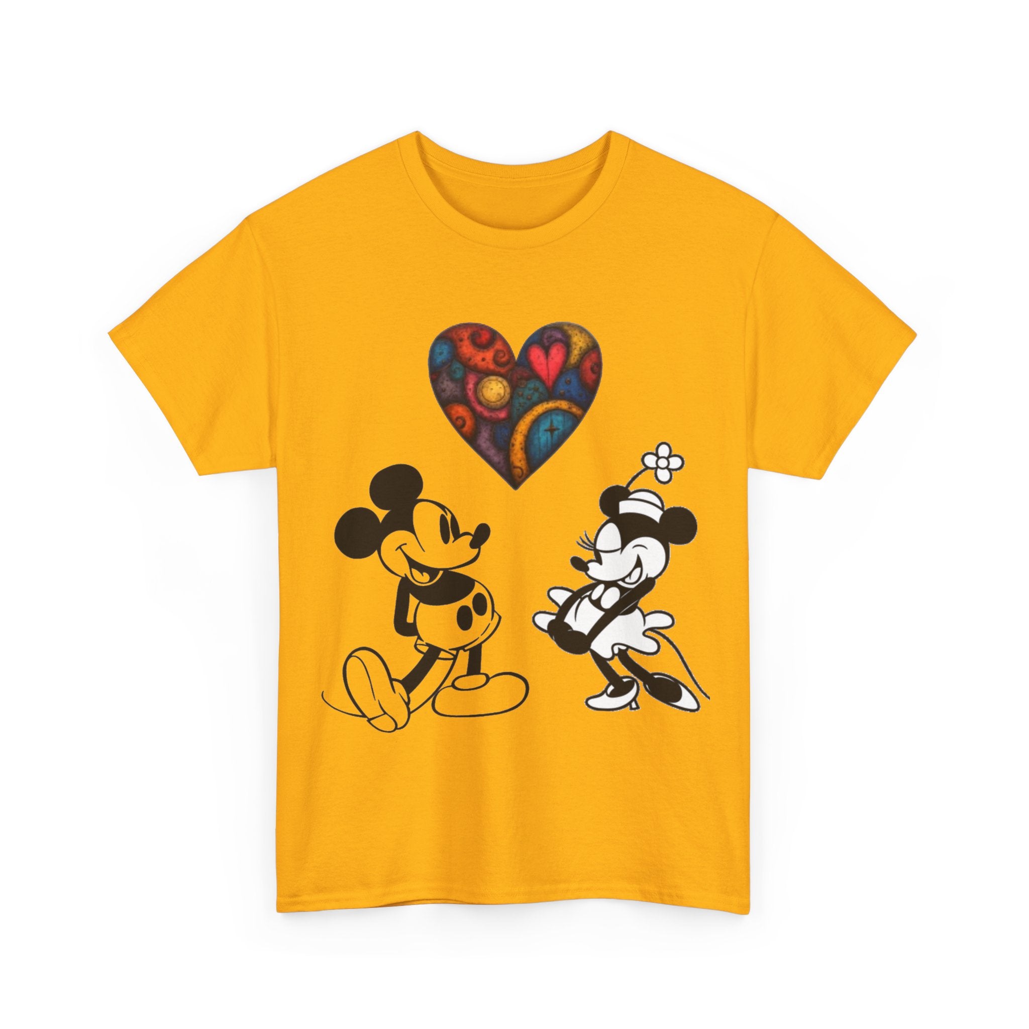 Classic Cartoon Mickey Mouse & Minnie Mouse Graphic T-shirt