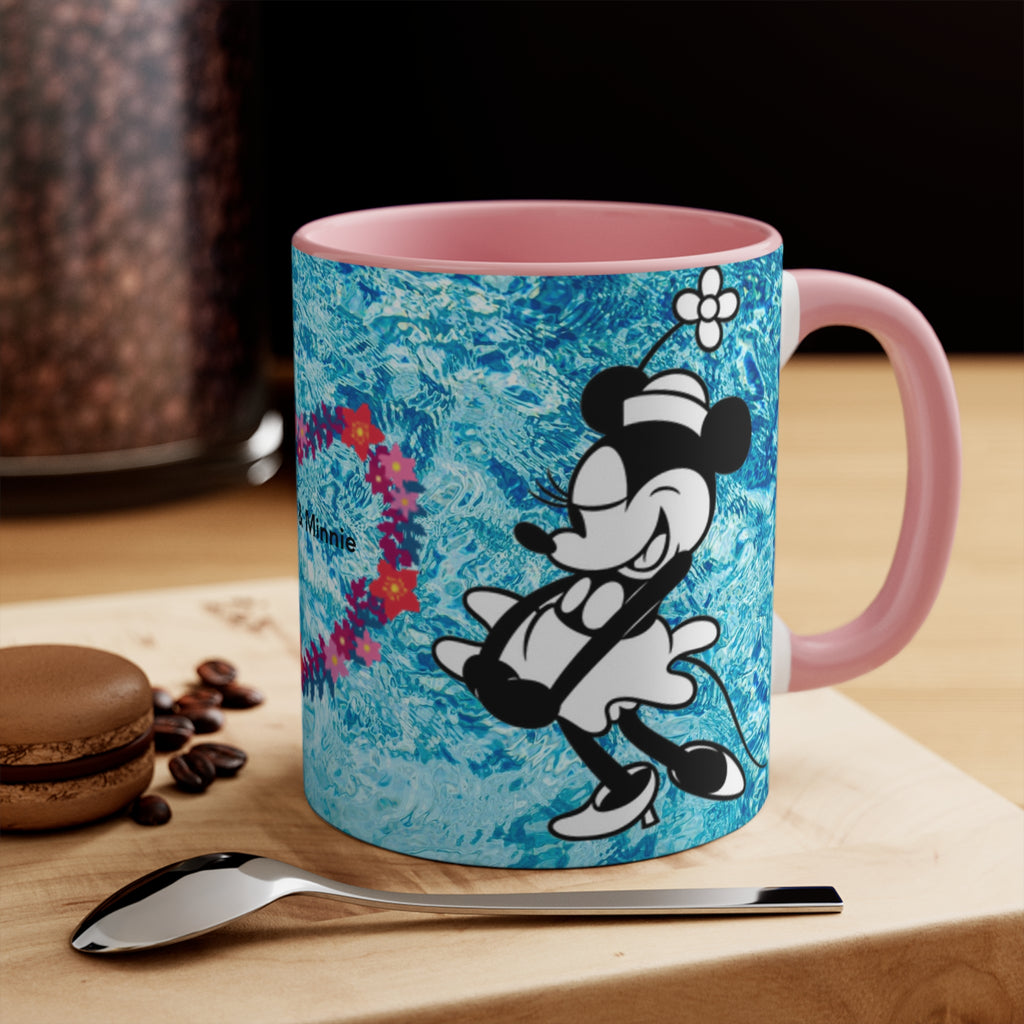 Mickey & Minnie Vibes Accent Mug — Floral Heart Retro Disney Design