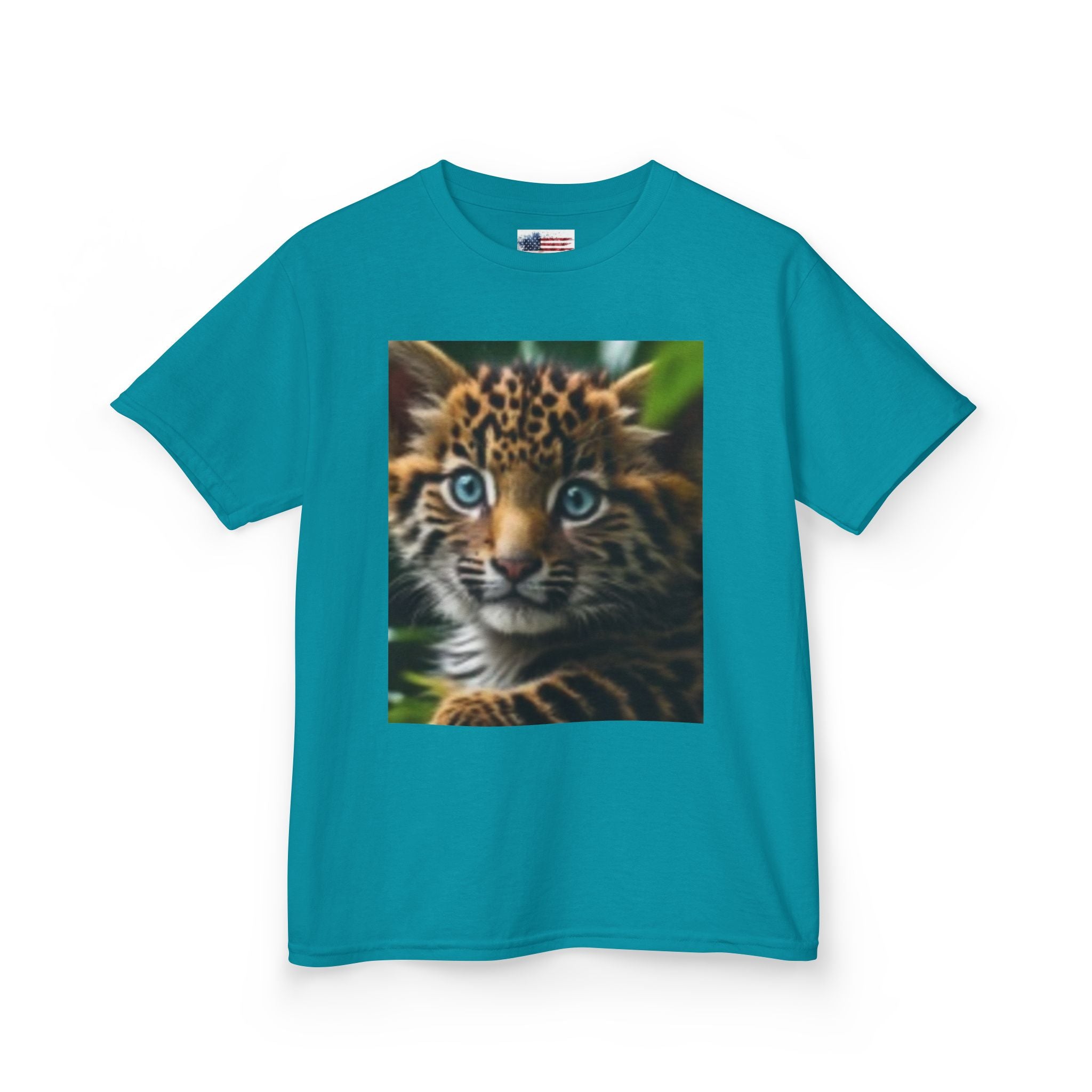 Kids Leopard Cub T-shirt — Colorful Leopard Print Back