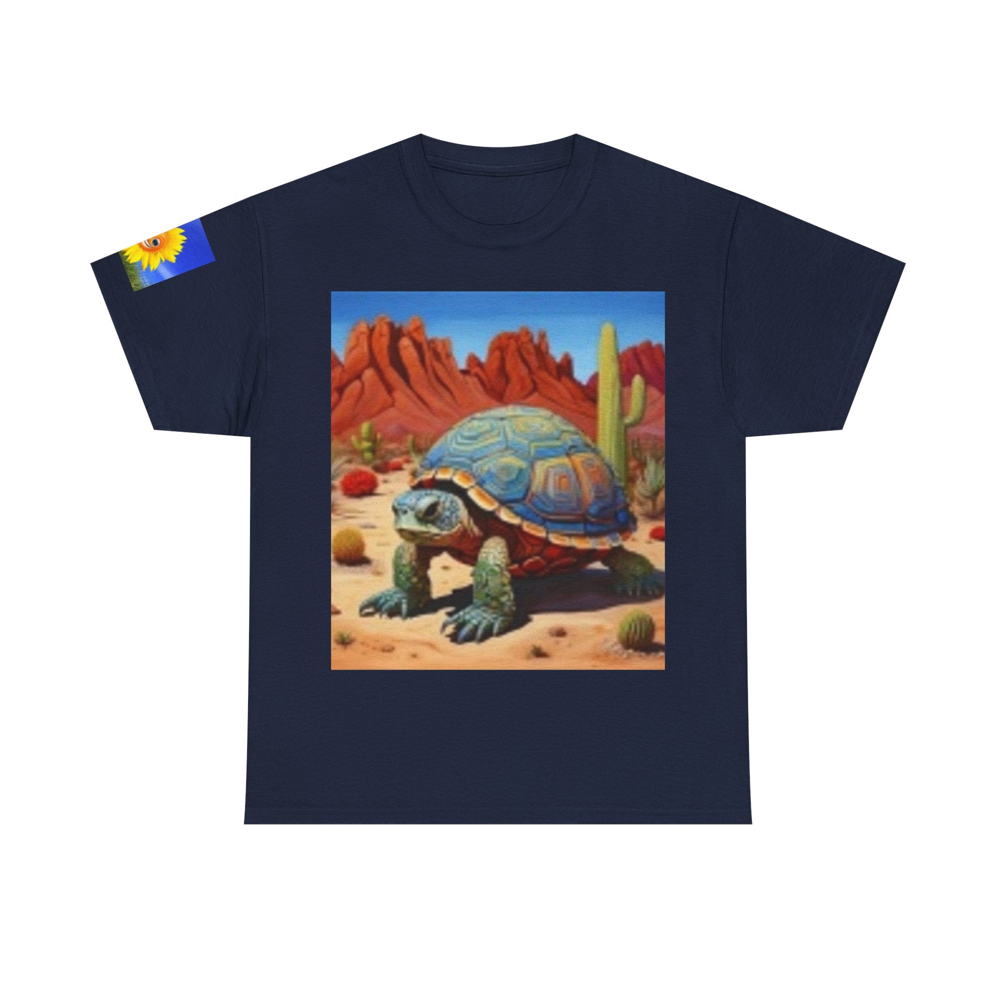 T-Shirt — Desert Turtle & Scenic River Vintage Nature Artwork