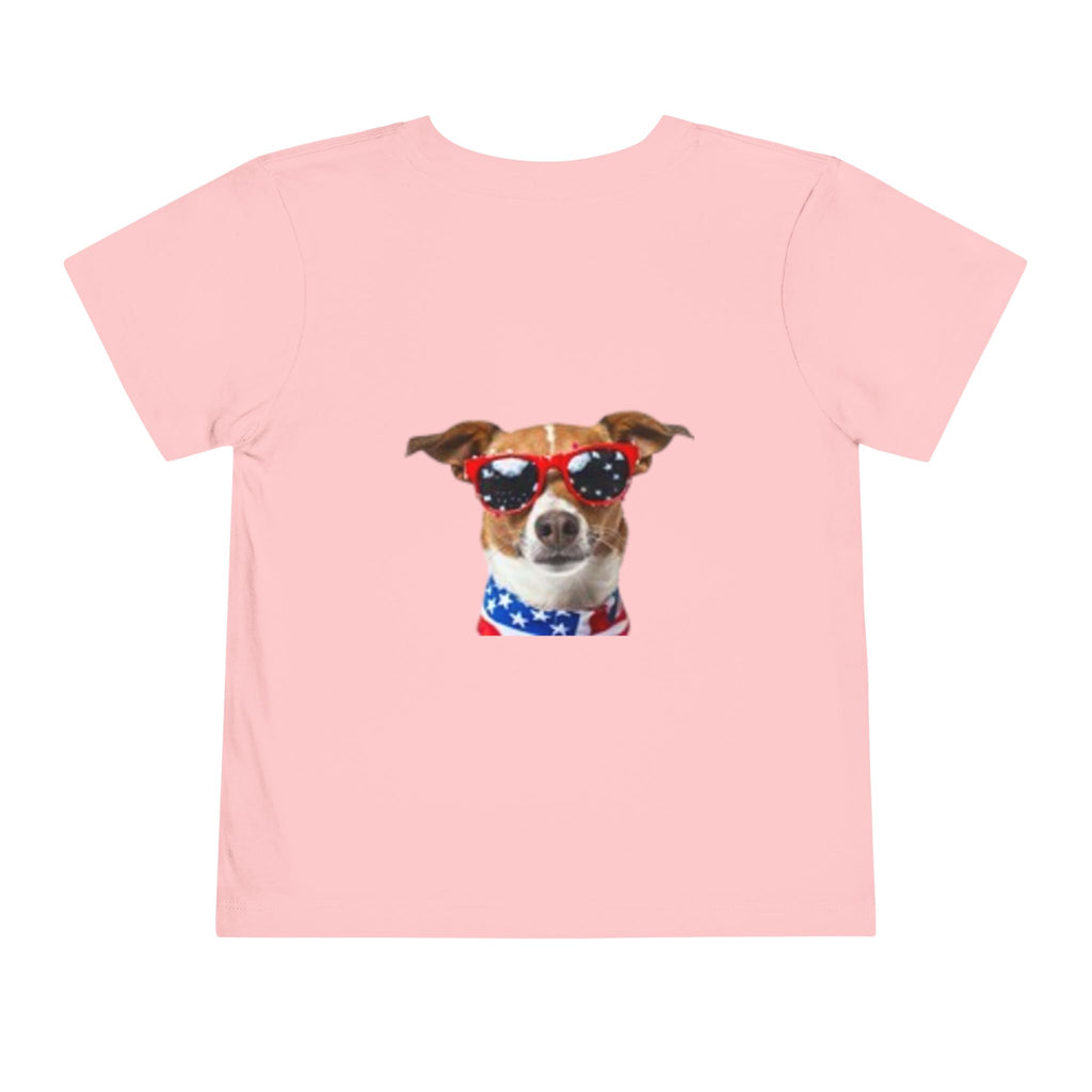 Toddler Tee with Patriotic Portrait & Flag Graphic