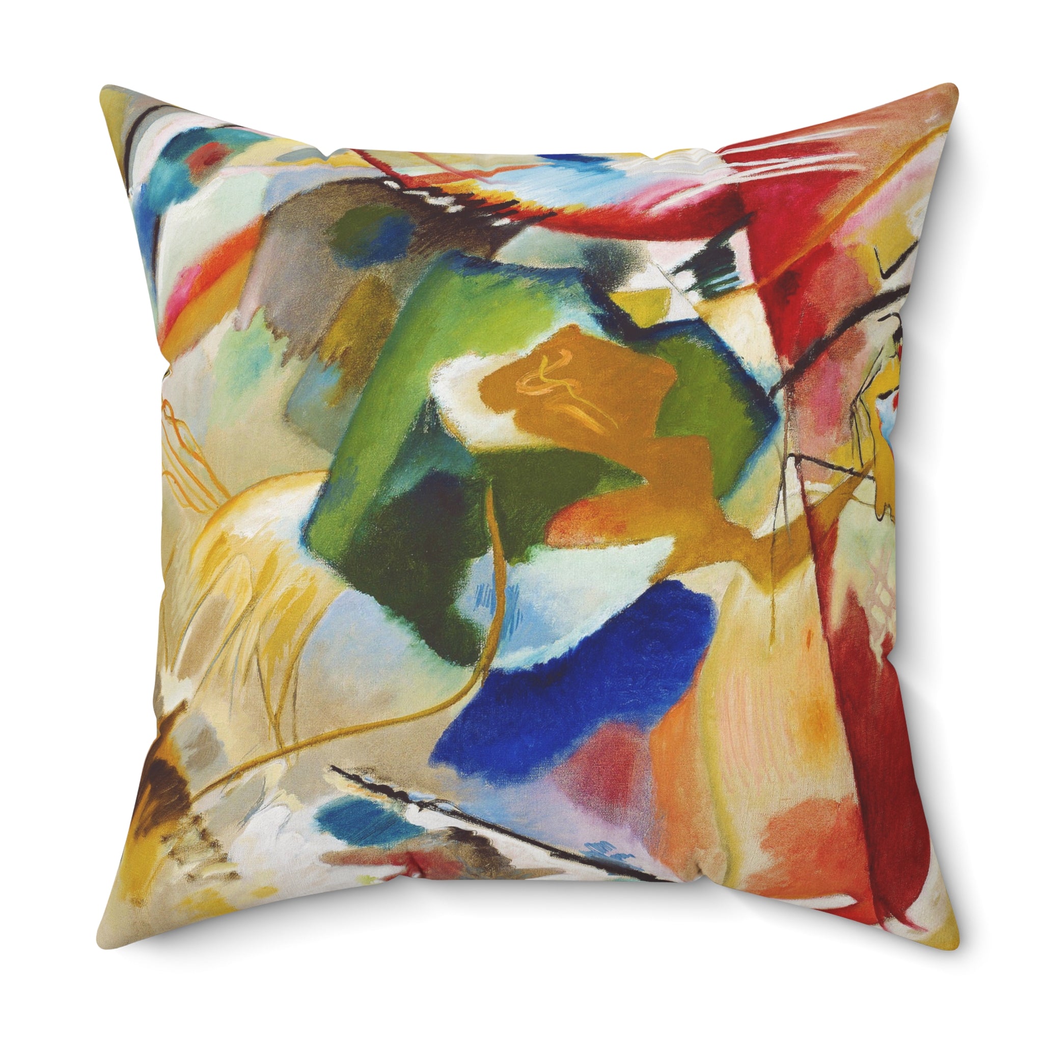 Decorative Pillow Cat Face & Colorful Geometrics