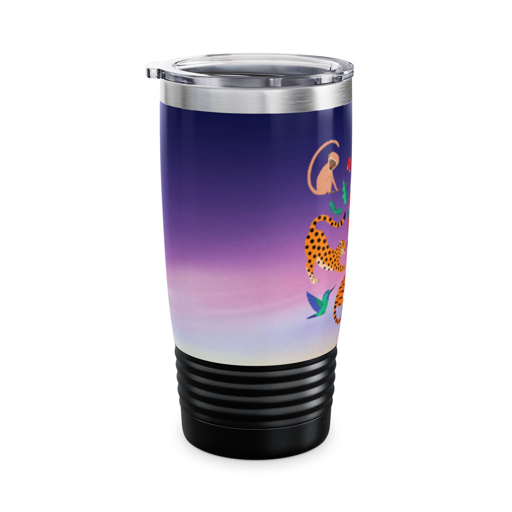 Jungle Animals 20oz Insulated Tumbler — Colorful Tropical Wildlife Design
