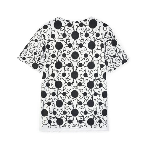 Black & White Skull Pattern Sports Jersey — Gothic All-Over Print Tee