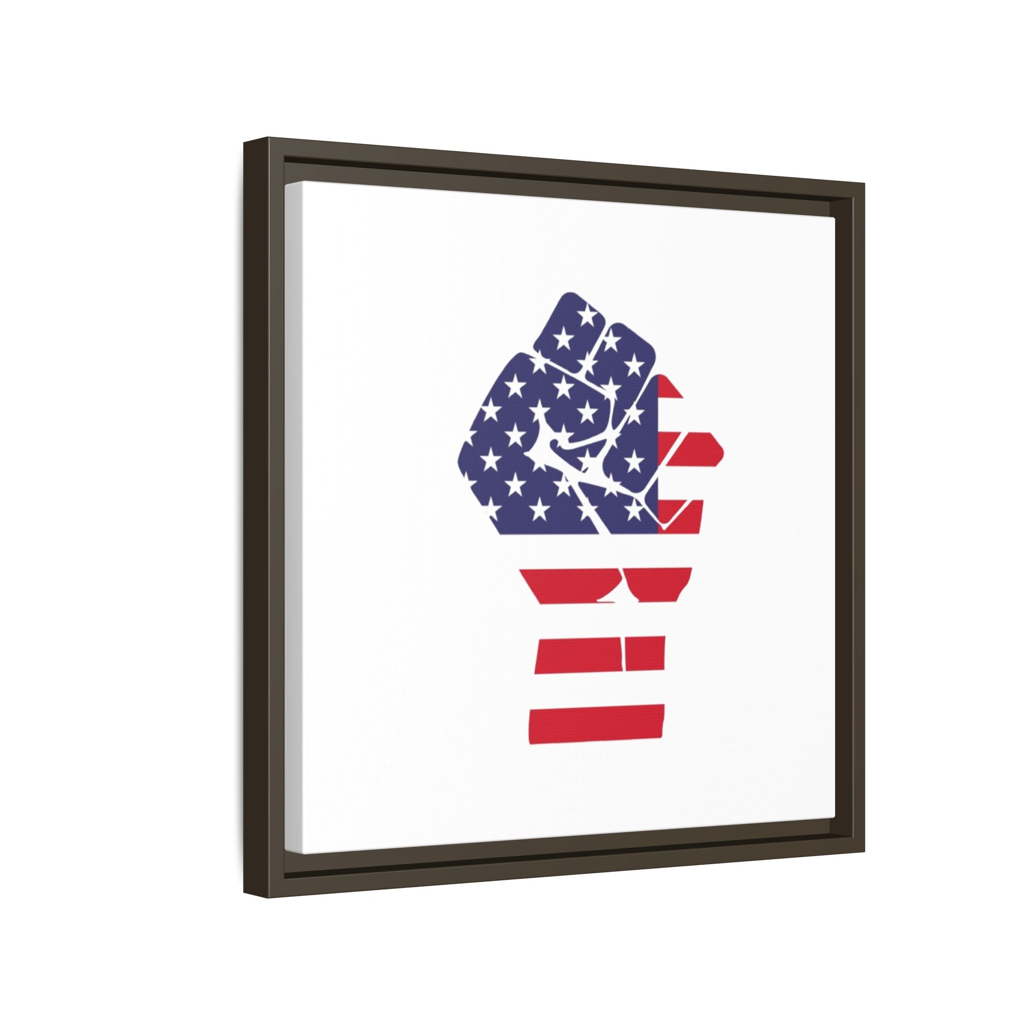 Framed Canvas Print – American Flag Fist Wall Art