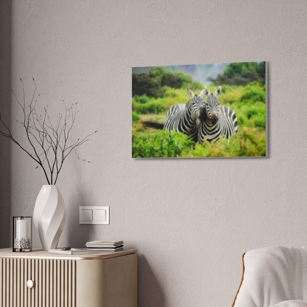Zebra Pair Canvas Print - Stretched 1.5" Wildlife Wall Art