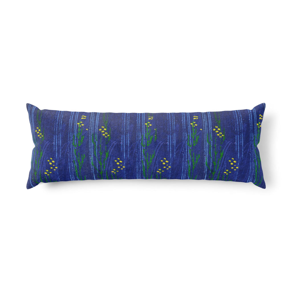 Botanical Blue Body Pillow — Long Floral Comfort Pillowcase