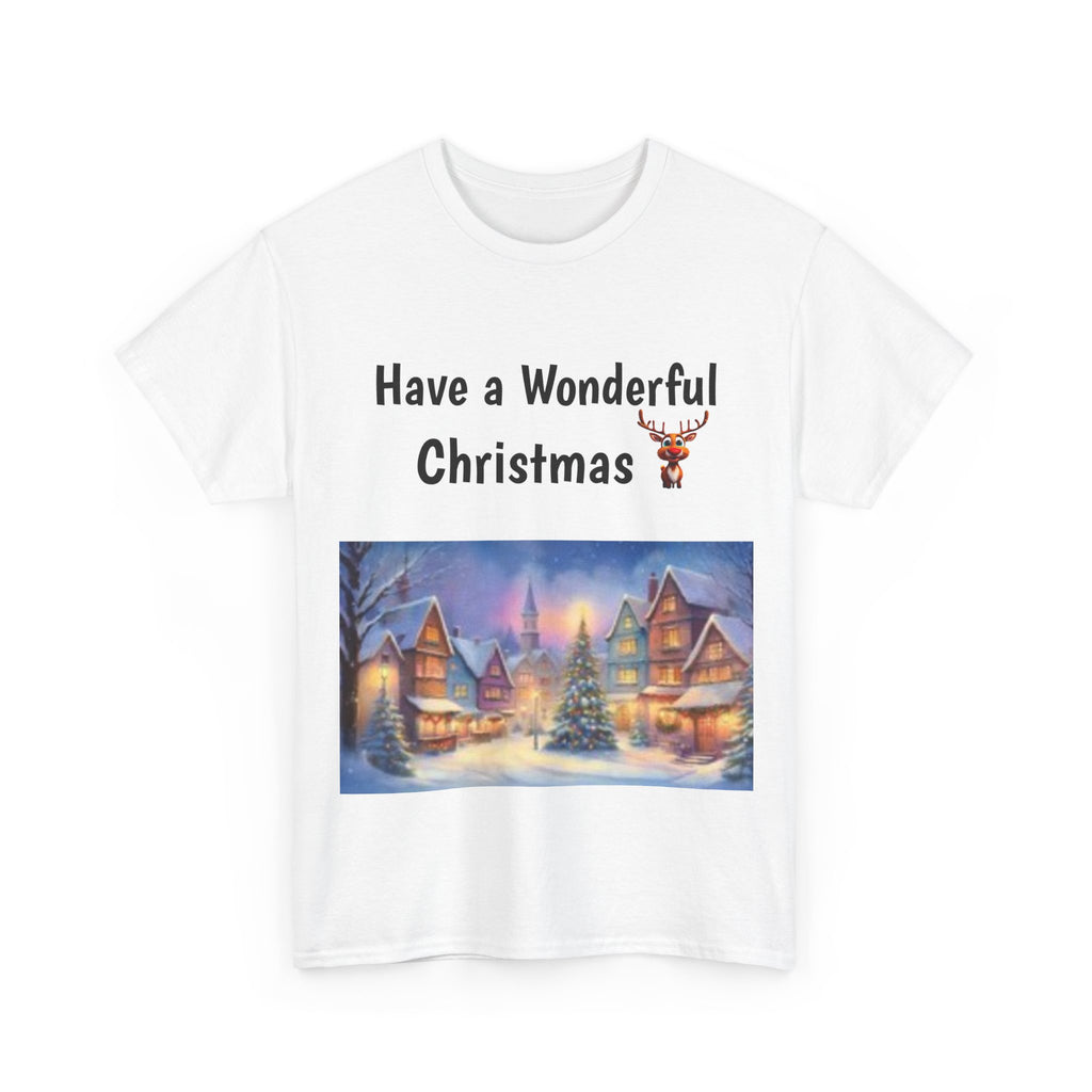 Christmas Village Tee — Cozy Winter Holiday T-Shirt with Festive Snowy Village Scene