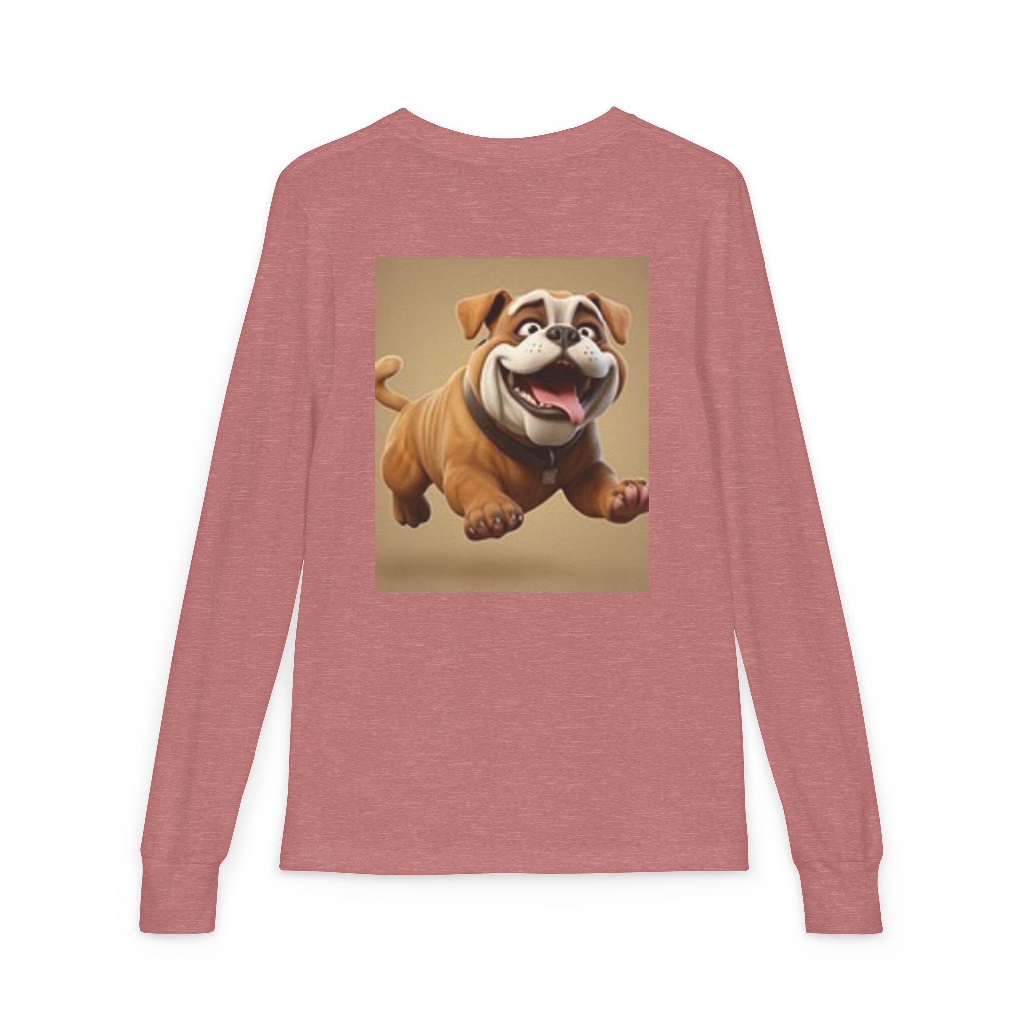 Youth Long Sleeve Tee — Playful Space Planets & Happy Bulldog Graphic