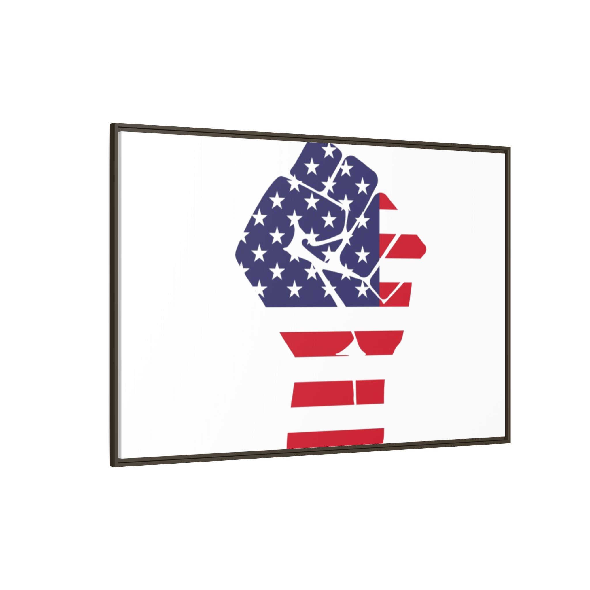 Framed Canvas Print – American Flag Fist Wall Art