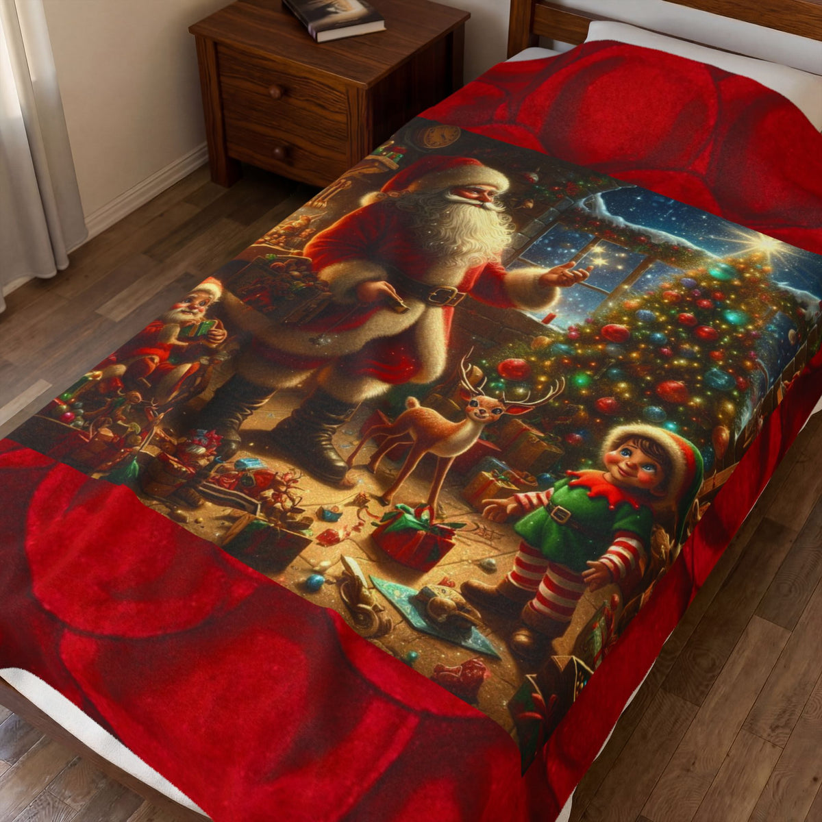 Santa Claus Workshop Plush Blanket
