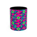 Abstract Neon Pattern Coffee Mug — Vibrant Retro Geometric Accent Mug (11/15oz)