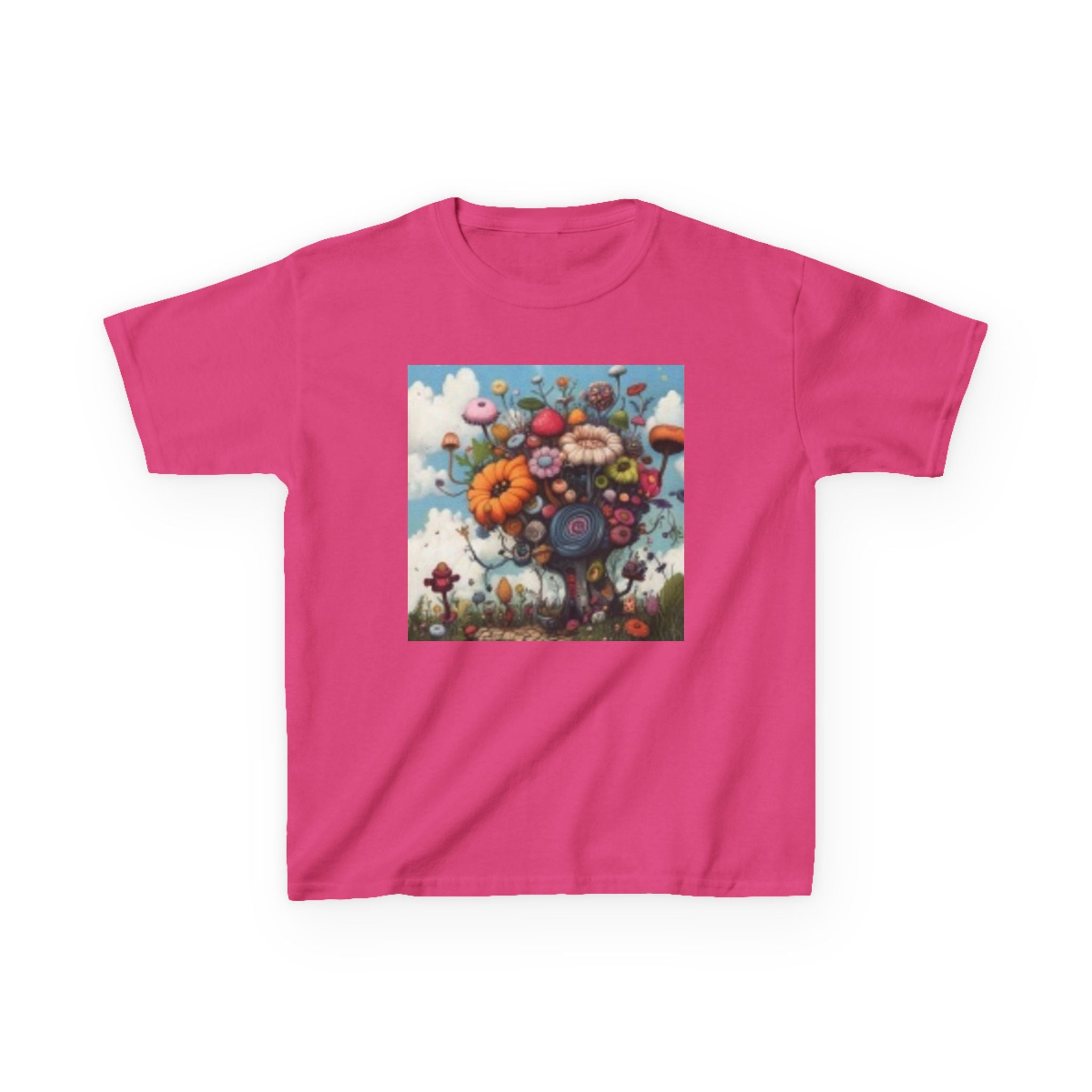 Kids T‑Shirt — Colorful Fantasy Flower Garden Print