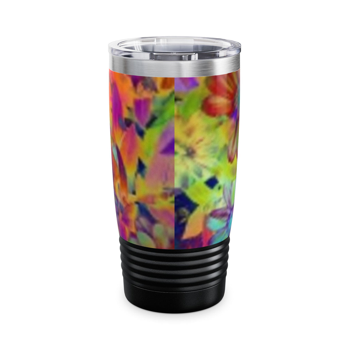 20oz Floral Ringneck Tumbler — Colorful Psychedelic Flower Travel Mug