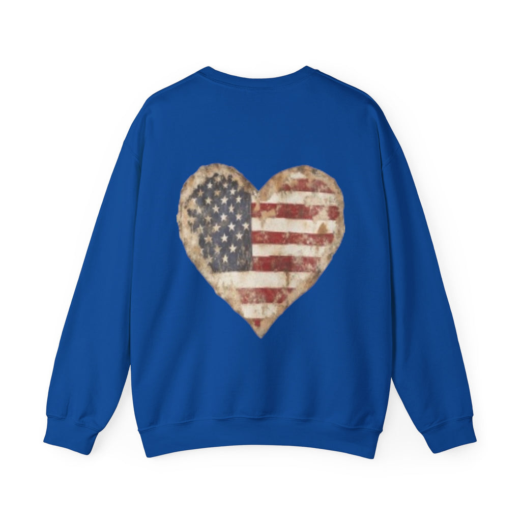 Superhero Fighting for America Crewneck Sweatshirt — Cape & Shield Graphic