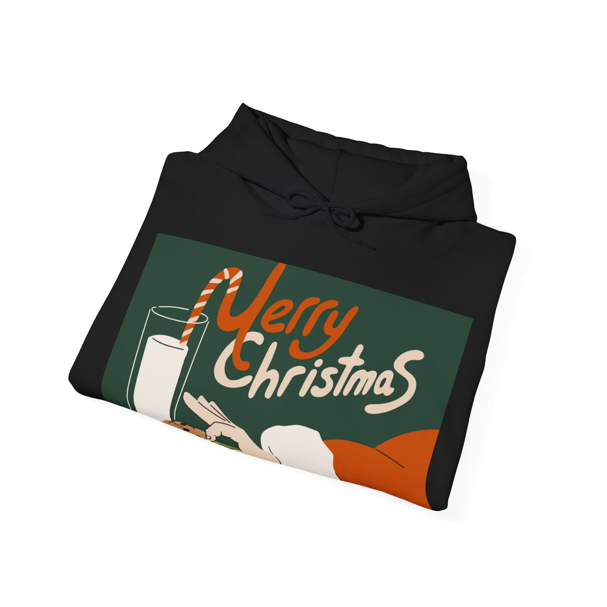 Merry Christmas Cookie & Milk Hoodie — Retro Holiday Sweatshirt