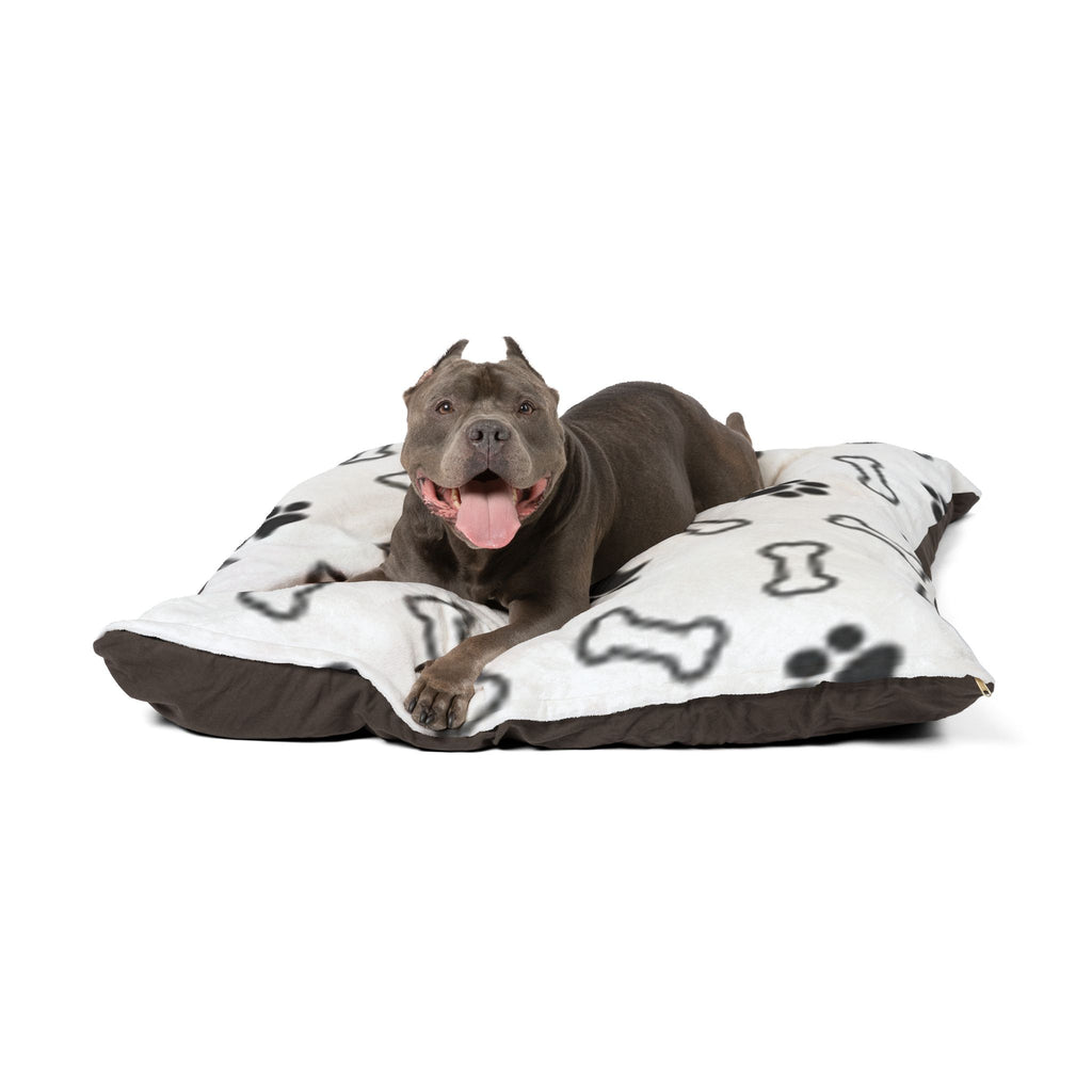 Plush Paw & Bone Pet Bed — Cozy Sherpa Dog/Cat Cushion