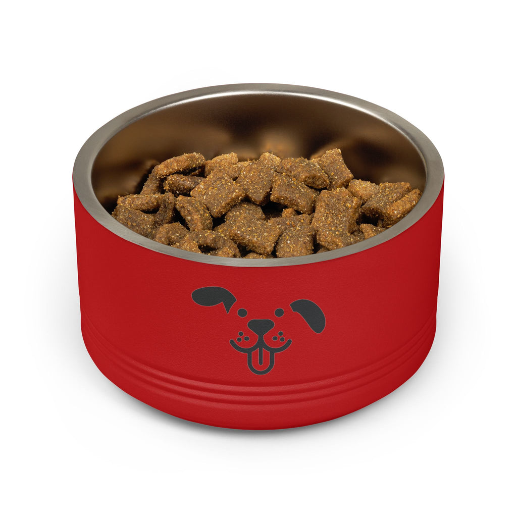 Cute Dog Face Stainless Steel Pet Bowl — 18 oz Cute Minimalist Dog Food & Water Dish