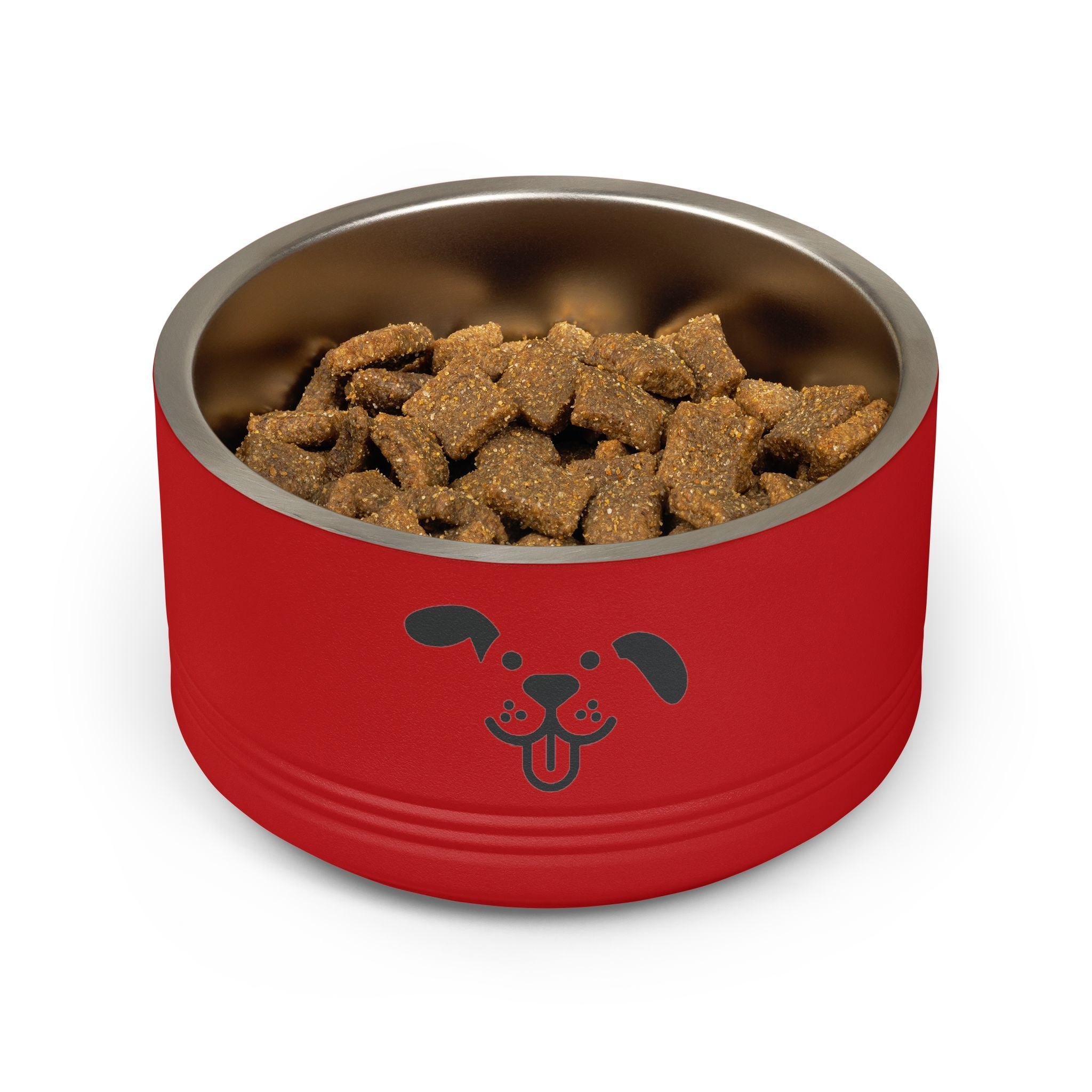 Cute Dog Face Stainless Steel Pet Bowl — 18 oz Cute Minimalist Dog Food & Water Dish