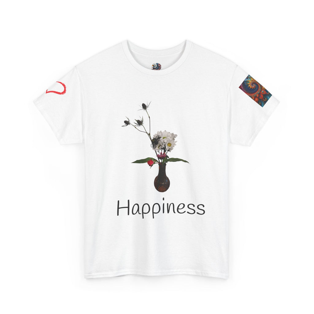 Floral Vase Graphic T-shirt — Minimal Botanical Bouquet T-Shirt