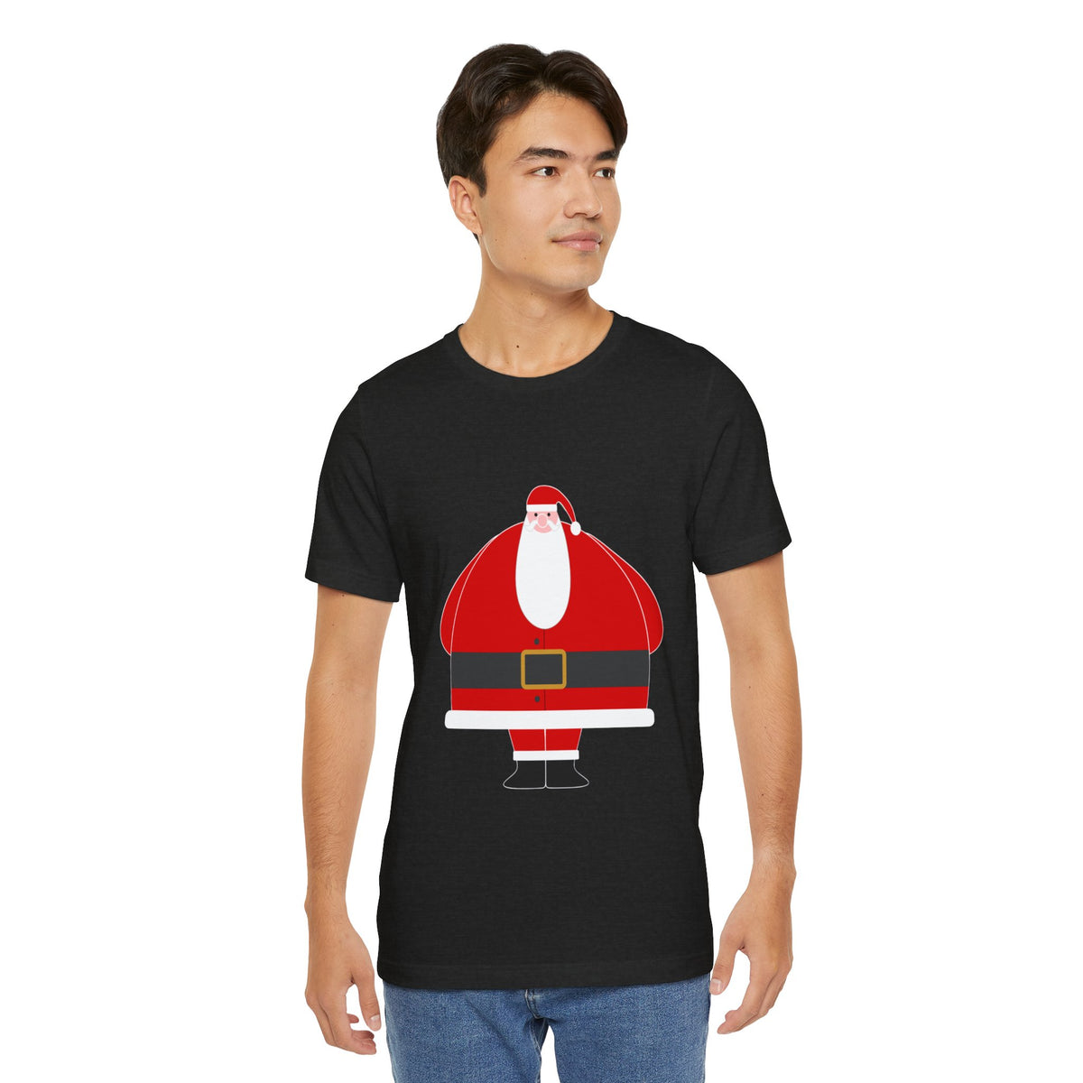 Santa Claus Graphic Tee — Cute Round Santa Christmas T-Shirt
