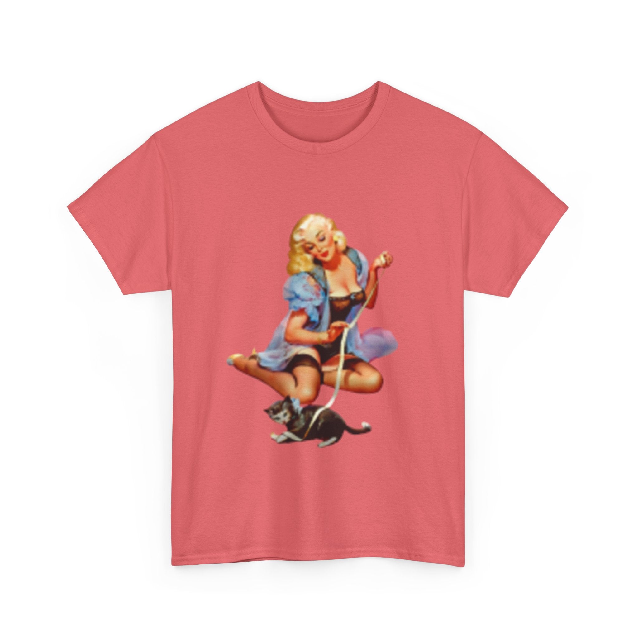 Pin-Up Girl with Cat T-Shirt