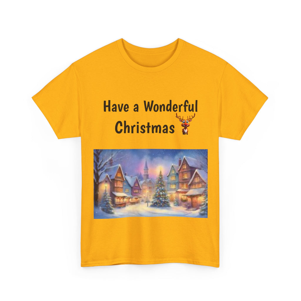 Christmas Village Tee — Cozy Winter Holiday T-Shirt with Festive Snowy Village Scene