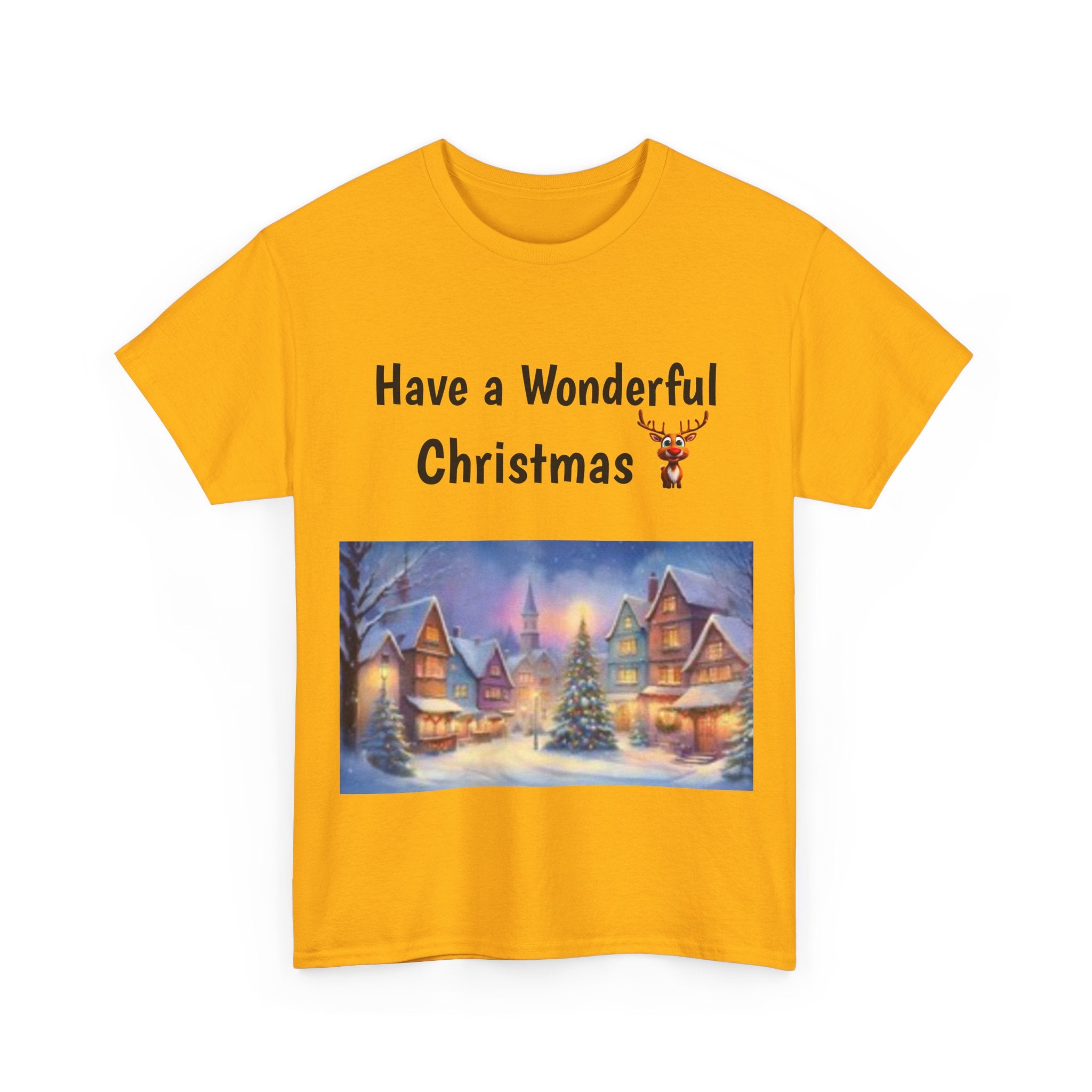 Christmas Village Tee — Cozy Winter Holiday T-Shirt with Festive Snowy Village Scene