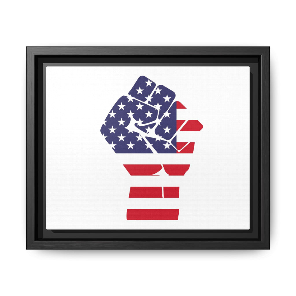 Framed Canvas Print – American Flag Fist Wall Art