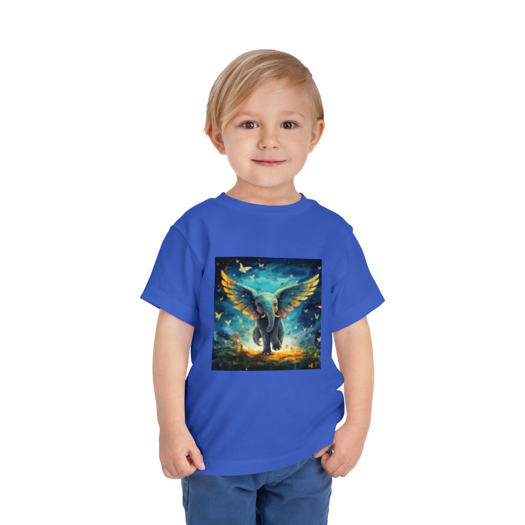 Toddler Tee — Angelic Flying Elephant Graphic Kids Shirt