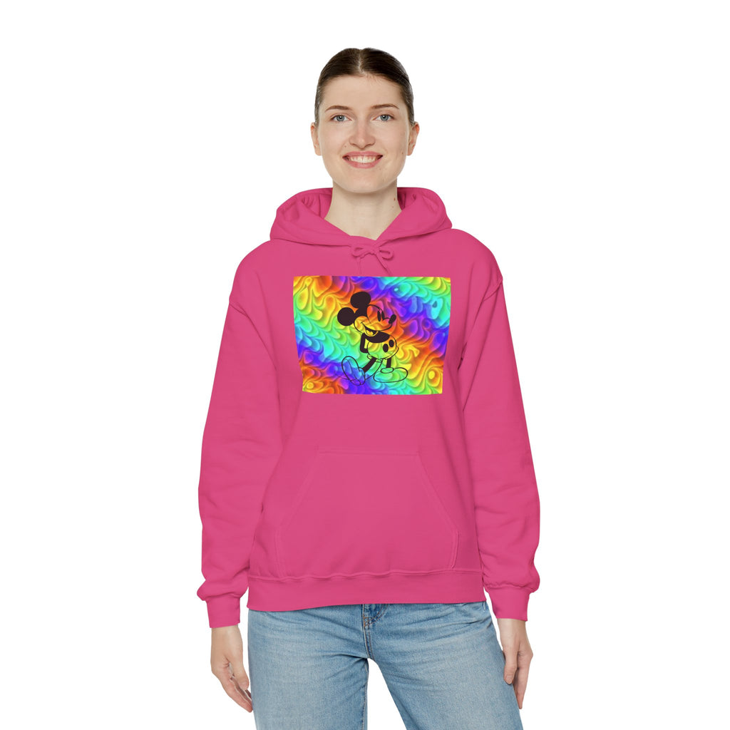 Mickey Mouse Rainbow Colors Unisex Heavy Blend Hooded Sweatshirt Warm & Cozy