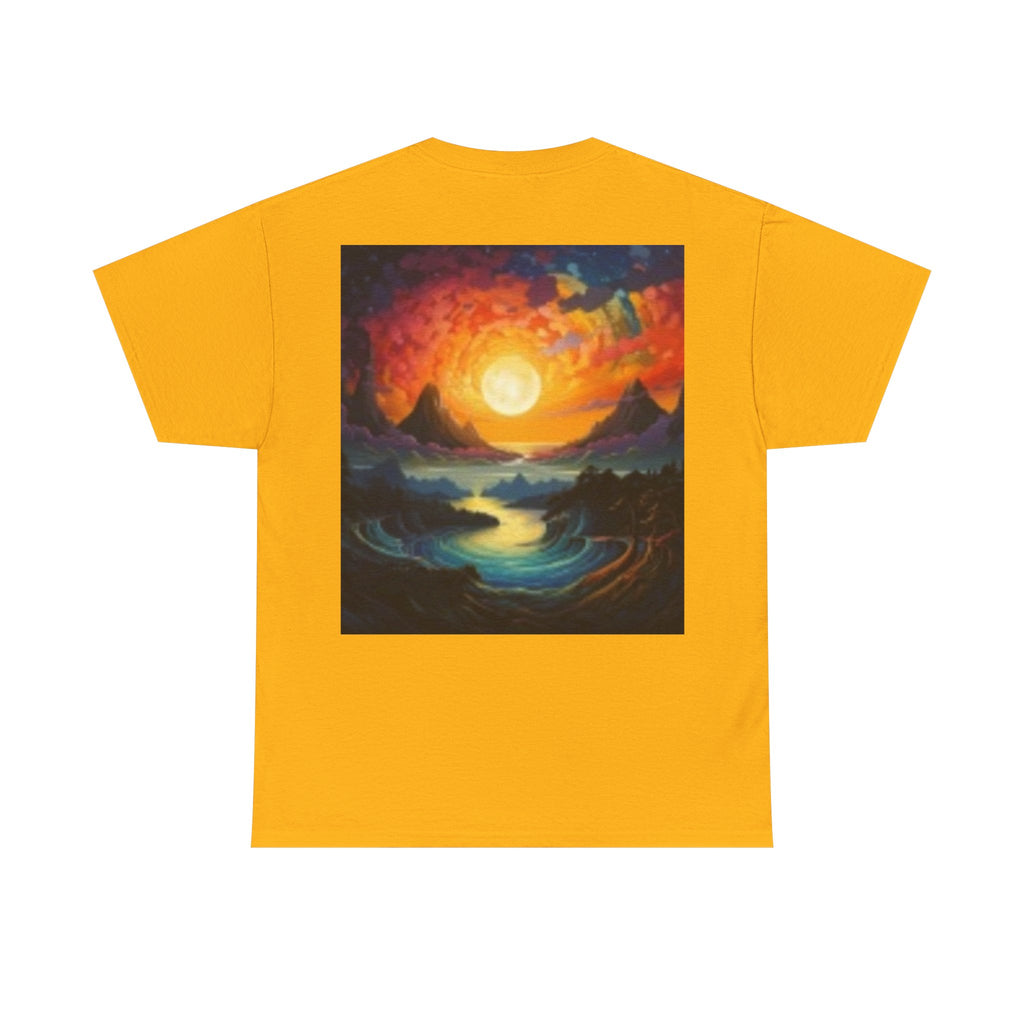 Nature Scene T-shirt— Five Bears in  River & Sunset Landscape T-Shirt