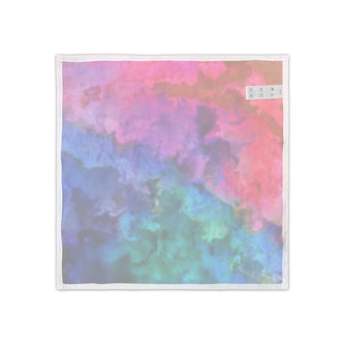 Abstract Watercolor Cocktail Napkins — Rainbow Marble Party Napkins (Set of 4)